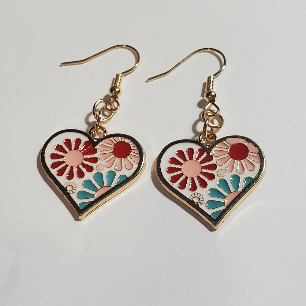 Heart Flower Earrings